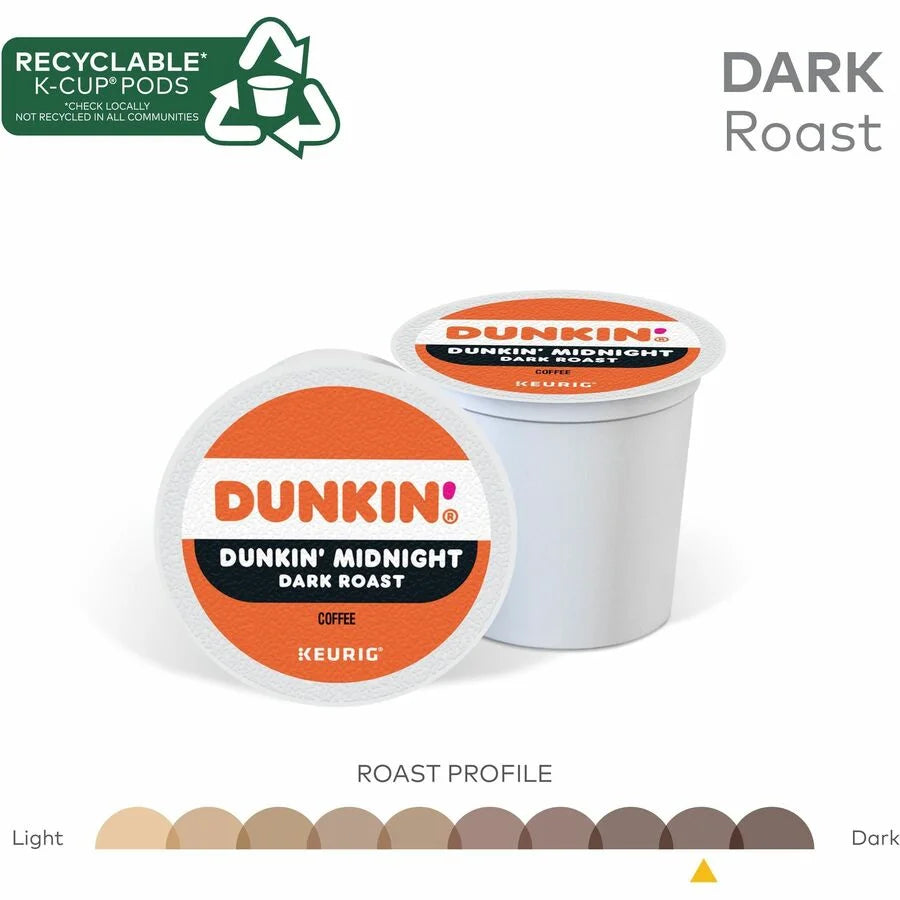 Dunkin’® Midnight Coffee K-Cups - Dark Roast - 22/Box