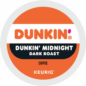 Dunkin’® Midnight Coffee K-Cups - Dark Roast - 22 Count - Kosher - 4 Carton