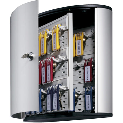 DURABLE 36 Key Brushed Aluminum Cabinet - Secure Storage Solution - Boxes &