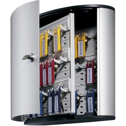DURABLE 36 Key Brushed Aluminum Cabinet - Secure Storage Solution - Boxes &