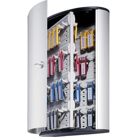 DURABLE Brushed Aluminum Key Cabinet - Secure 72-Key Storage - Boxes &