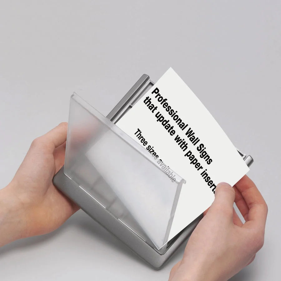 DURABLE CLICK SIGN Holder: Interior Wall Mountable - 5.9’’ x 5.1’’ - Acrylic & Plastic - Signs Nameplates