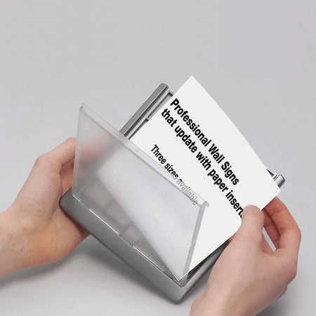 DURABLE CLICK SIGN Holder: Interior Wall Mountable - 5.9’’ x 5.1’’ - Acrylic & Plastic - Signs Nameplates
