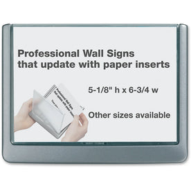 DURABLE Click Sign: Rectangular Wall/Door Sign 6.8’’ x 5.1’’ 0.6’’ Graphite - Signs & Nameplates