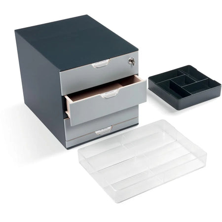 DURABLE COFFEE POINT Caddy - 4 Compartment(s) - Easy to Clean - Transparent - 1 Each - Breakroom Organizers