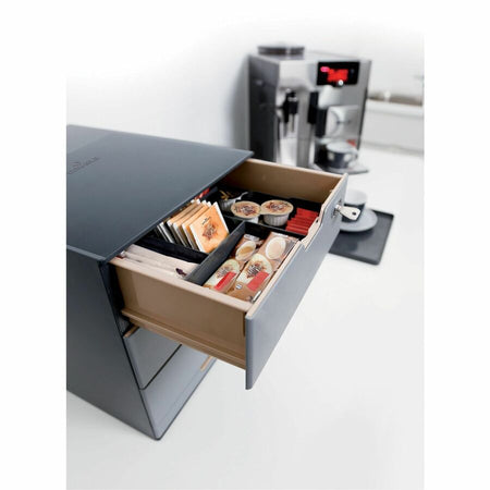 DURABLE COFFEE POINT Caddy - 4 Compartment(s) - Easy to Clean - Transparent - 1 Each - Breakroom Organizers