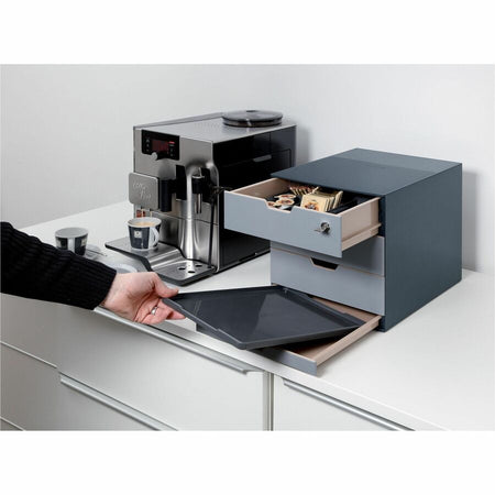 DURABLE COFFEE POINT Caddy - 4 Compartment(s) - Easy to Clean - Transparent - 1 Each - Breakroom Organizers