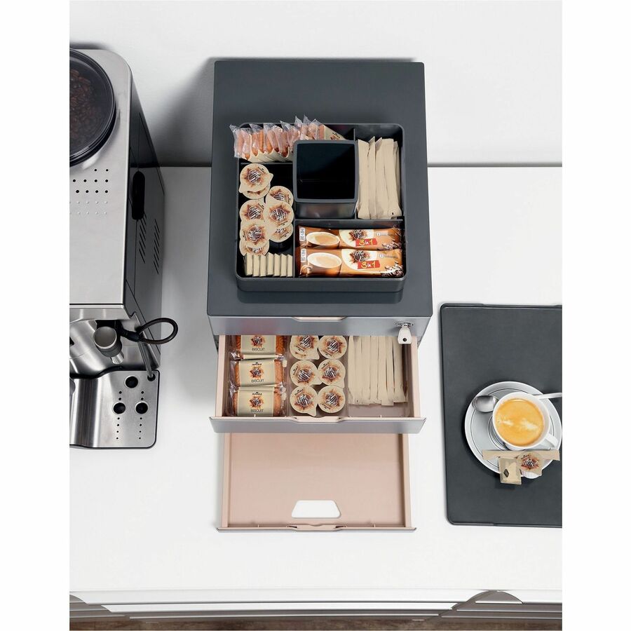 DURABLE COFFEE POINT Caddy - 4 Compartment(s) - Easy to Clean - Transparent - 1 Each - Breakroom Organizers