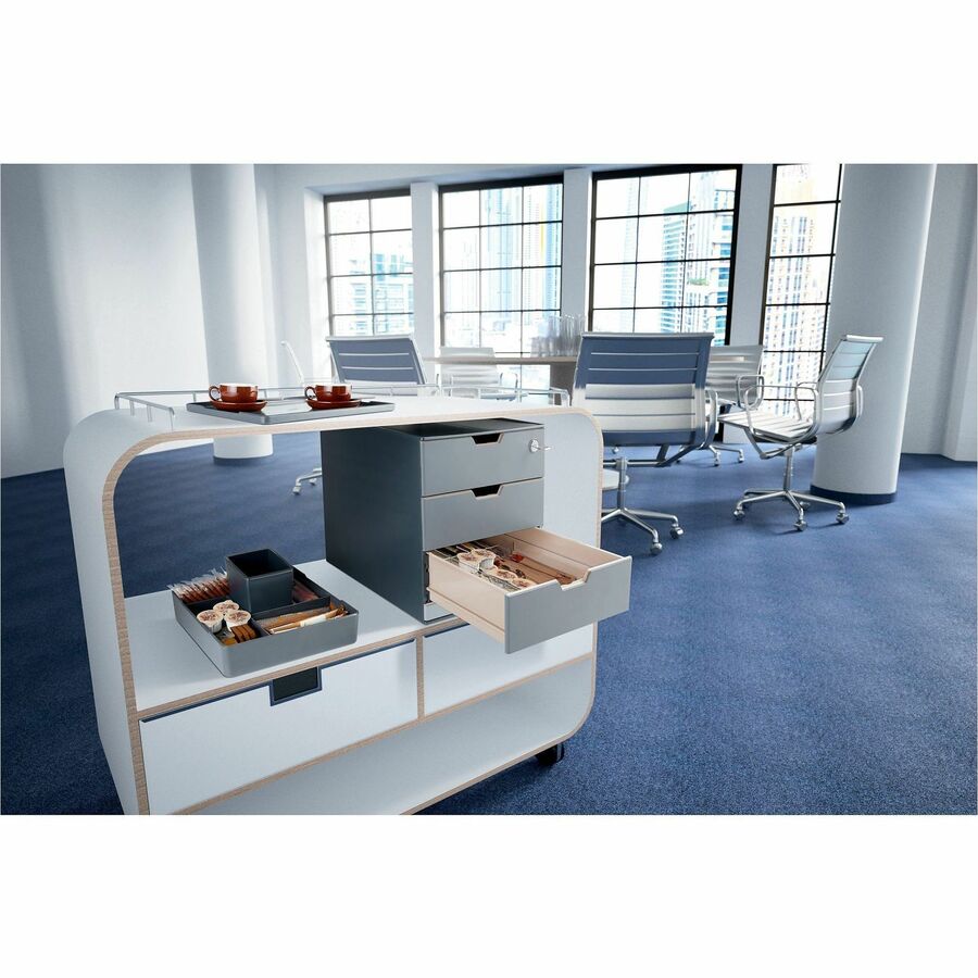 DURABLE COFFEE POINT Caddy - 4 Compartment(s) - Easy to Clean - Transparent - 1 Each - Breakroom Organizers