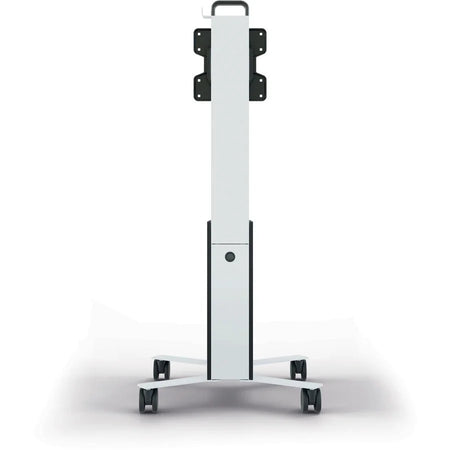 DURABLE COWORKSATION Mobile TV Cart: 3-Shelf Aluminum Frame - White - Carts