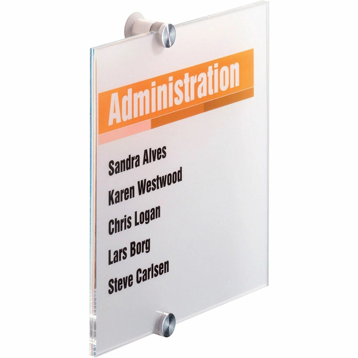 DURABLE Crystal Standoff Wall Sign: 5.9’’ Square Acrylic - Clear - Indoor - Signs & Nameplates