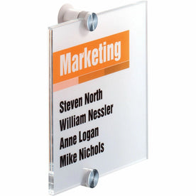 DURABLE Crystal Standoff Wall Sign: 5.9’’ x 8.3’’ Rectangular Acrylic - Clear - Signs & Nameplates