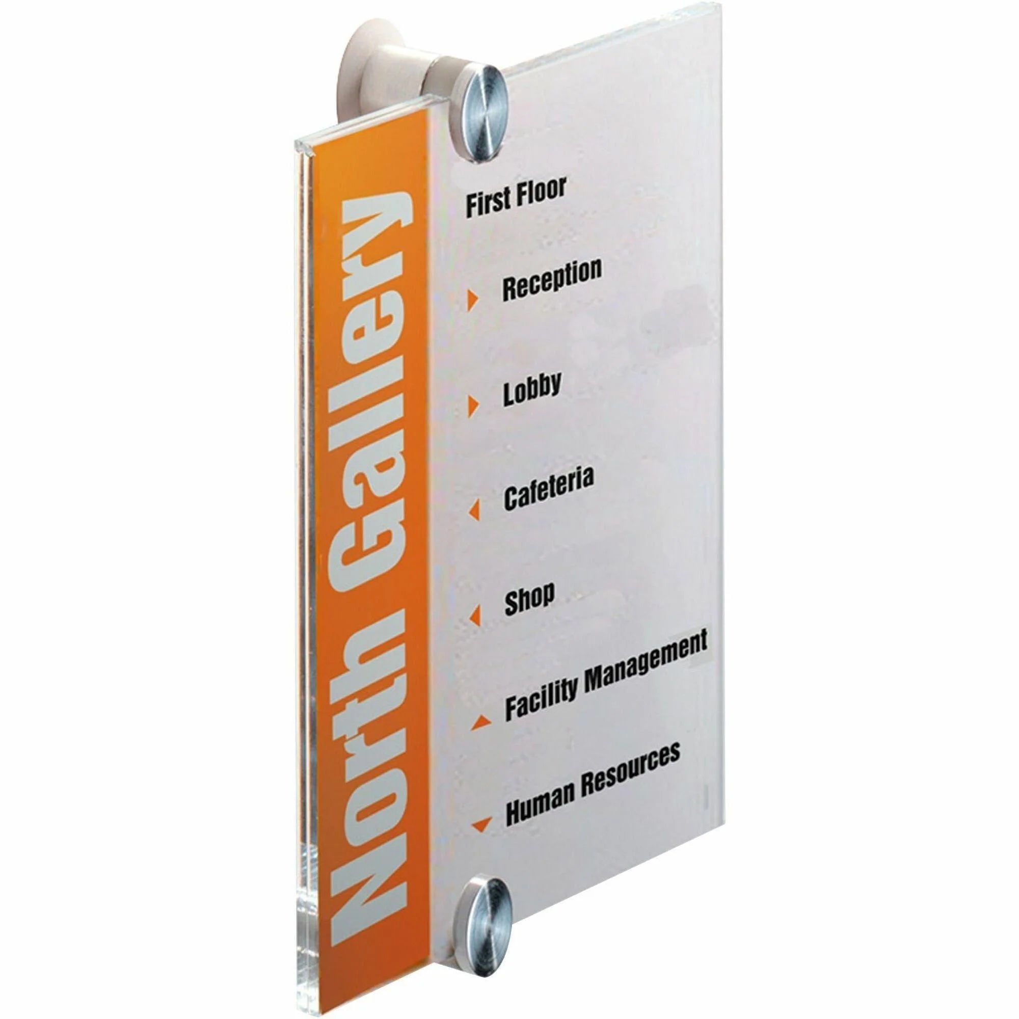 DURABLE Crystal Standoff Wall Sign: 8.3’’ Square Acrylic - Clear - Signs & Nameplates