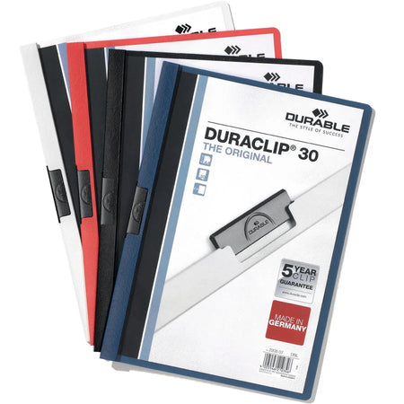 DURABLE DURACLIP Letter Report Cover: 8 1/2’’ x 11’’ 30 Sheets Capacity - Covers