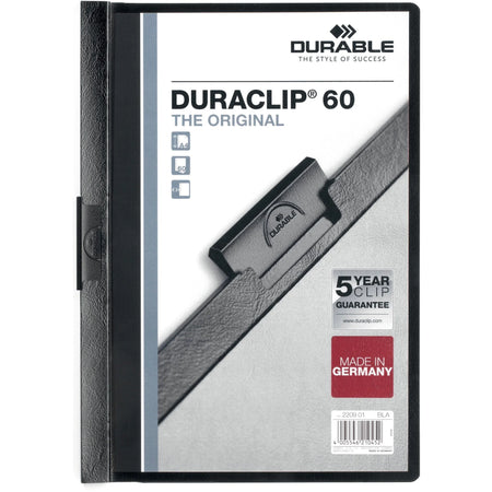 DURABLE DURACLIP Letter Report Cover: 8 1/2’’ x 11’’ 60 Sheets Capacity - Covers