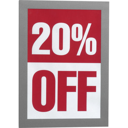 DURABLE Duraframe Half Letter - Magnetic Silver Frames (2 Pack) - Signs & Nameplates