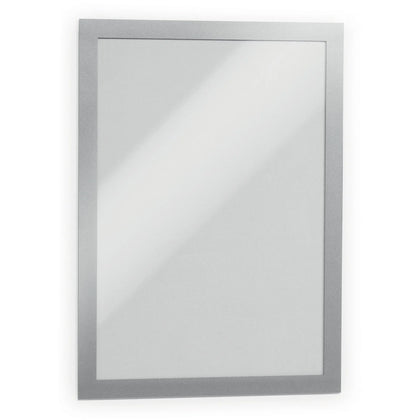 DURABLE Duraframe Magnetic Frame - 11’’ x 8.50’’ - Self-adhesive & - Silver - 2 Pack - Signs Nameplates