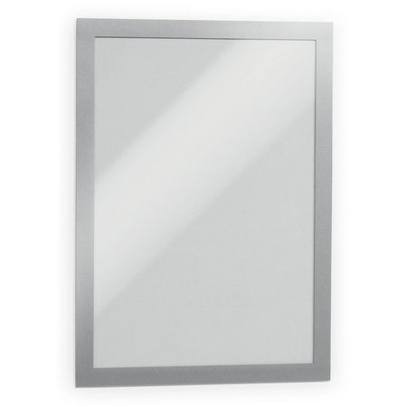 DURABLE Duraframe Magnetic Frame - 11’’ x 8.50’’ - Self-adhesive & - Silver - 2 Pack - Signs Nameplates