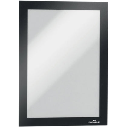 DURABLE DURAFRAME Magnetic Frame - 5.50’’ x 8.50’’ - Anti-glare Sturdy - Black (2 Pack) - Signs & Nameplates