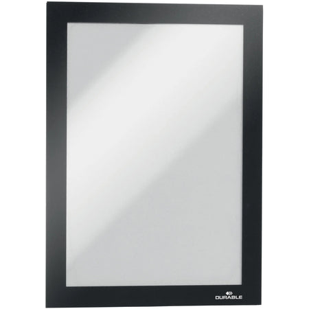 DURABLE DURAFRAME Magnetic Frame - 5.50’’ x 8.50’’ - Anti-glare Sturdy - Black (2 Pack) - Signs & Nameplates