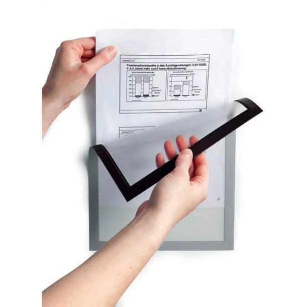 DURABLE DURAFRAME Magnetic Frame - 5.50’’ x 8.50’’ - Silver - 2 Pack - Signs & Nameplates