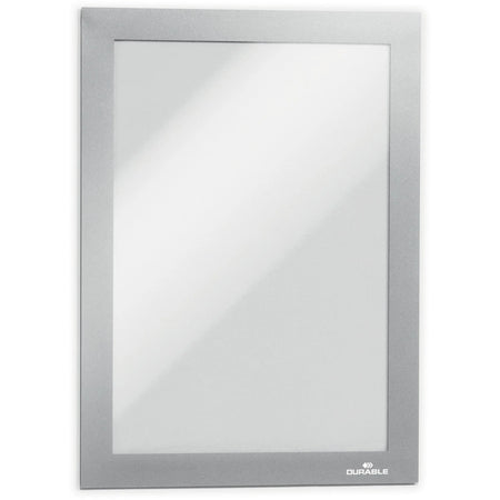 DURABLE DURAFRAME Magnetic Frame - 5.50’’ x 8.50’’ - Silver - 2 Pack - Signs & Nameplates
