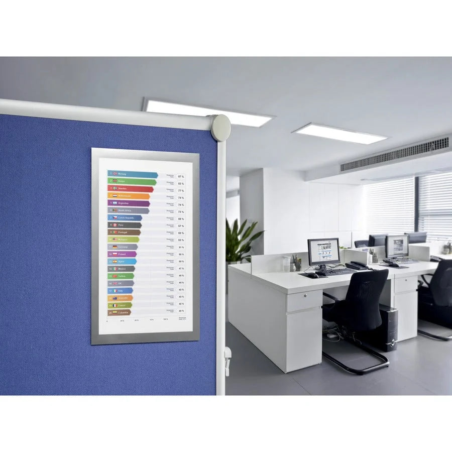 DURABLE Duraframe Tabloid Adhesive Frames - Magnetic Silver - 11’’ x 17’’ - 2 Pack - Signs & Nameplates