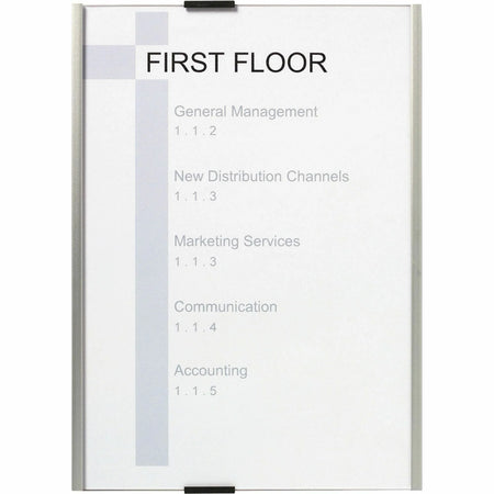 DURABLE Info Sign A4 Size - Wall/Door Mountable - Anti-glare - Silver - Signs & Nameplates