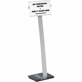 DURABLE Info Sign Duo Floor Stand: 46.50’’ Height x 11’’ Width - Aluminum - Signs & Nameplates