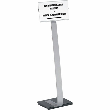 DURABLE Info Sign Duo Floor Stand: 46.50’’ Height x 11’’ Width - Aluminum - Signs & Nameplates
