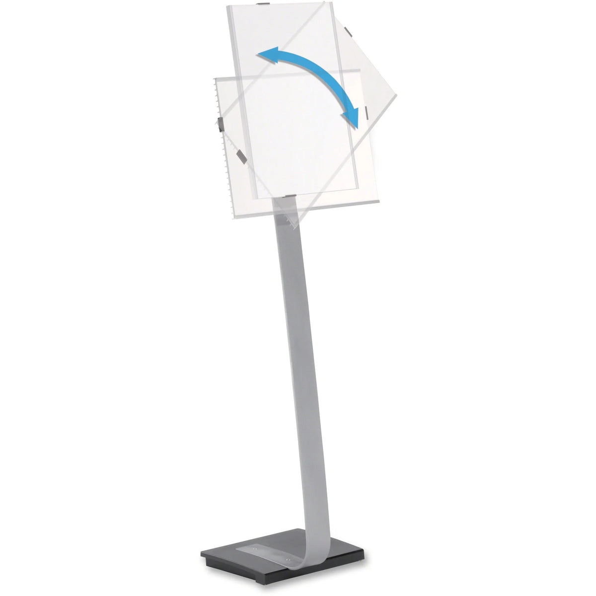 Durable Info Sign Duo Floor Stand - 50’’ Height x 17’’ Width - Aluminum Stainless Steel - Gray Black - Signs &