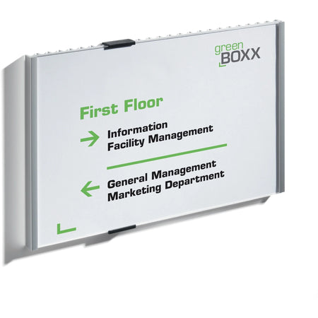 DURABLE Information Sign: 8.5’’ x 11.9’’ Rectangular Door/Wall Sign - Silver - Signs & Nameplates