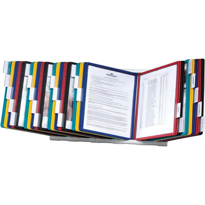 DURABLE InstaView Desktop Reference System: 10-Panel Letter Size Support - Expandable - Catalog Racks/Reference Display