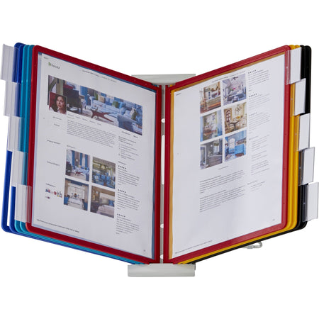 DURABLE InstaView Desktop Reference System: 10-Panel Letter Size Support - Expandable - Catalog Racks/Reference Display