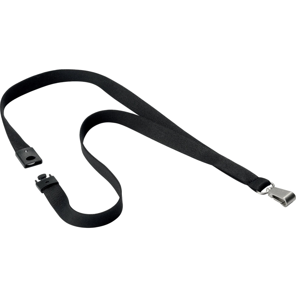 DURABLE Premium Textile Lanyard: Black Pack of 10 - ID Badges & Supplies