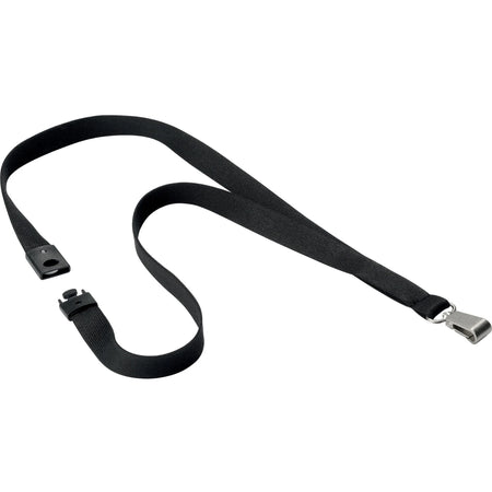 DURABLE Premium Textile Lanyard: Black Pack of 10 - ID Badges & Supplies