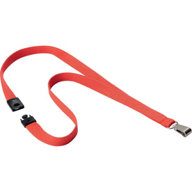 DURABLE Premium Textile Lanyard in Coral - Pack of 10 - ID Badges & Supplies