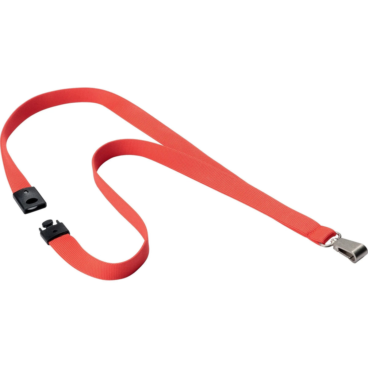DURABLE Premium Textile Lanyard in Coral - Pack of 10 - ID Badges & Supplies