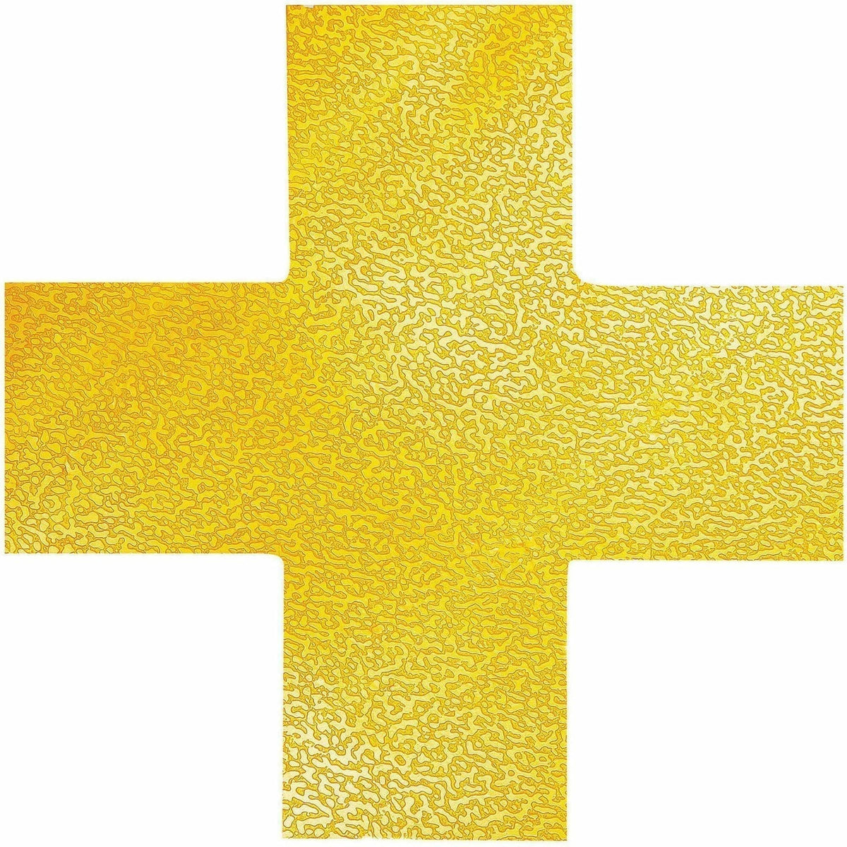 DURABLE Safety Floor Marking Cross Shapes - Slip Resistant Yellow Plastic - 10 Pack - Tape
