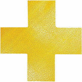 DURABLE Safety Floor Marking Cross Shapes - Slip Resistant Yellow Plastic - 10 Pack - Tape