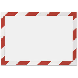 DURABLE Security Frame: Self-adhesive Flexible Magnetic - Red/White - 2/Pack - Safety Signs