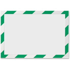 DURABLE Security Frame: Twin-color Border Self-adhesive Flexible - Green/White - 2/Pack - Safety Signs