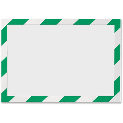 DURABLE Security Frame: Twin-color Border Self-adhesive Flexible - Green/White - 2/Pack - Safety Signs