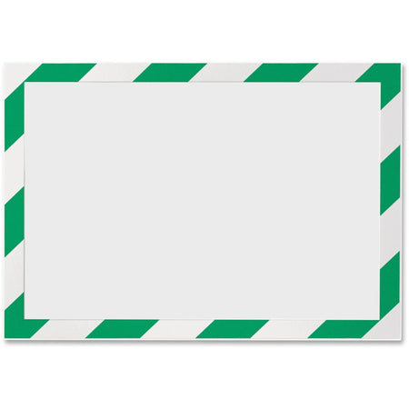 DURABLE Security Frame: Twin-color Border Self-adhesive Flexible - Green/White - 2/Pack - Safety Signs