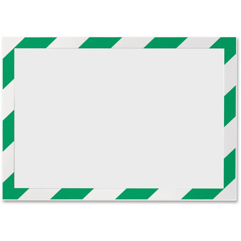 DURABLE Security Frame: Twin-color Border Self-adhesive Flexible - Green/White - 2/Pack - Safety Signs