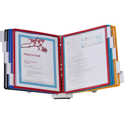 DURABLE Sherpa Desk Reference System: 10-Panel Desktop Organizer - Catalog Racks/Reference Display