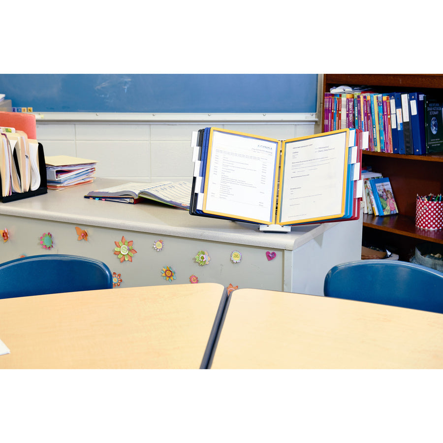 DURABLE Sherpa Desk Reference System: 10-Panel Desktop Organizer - Catalog Racks/Reference Display