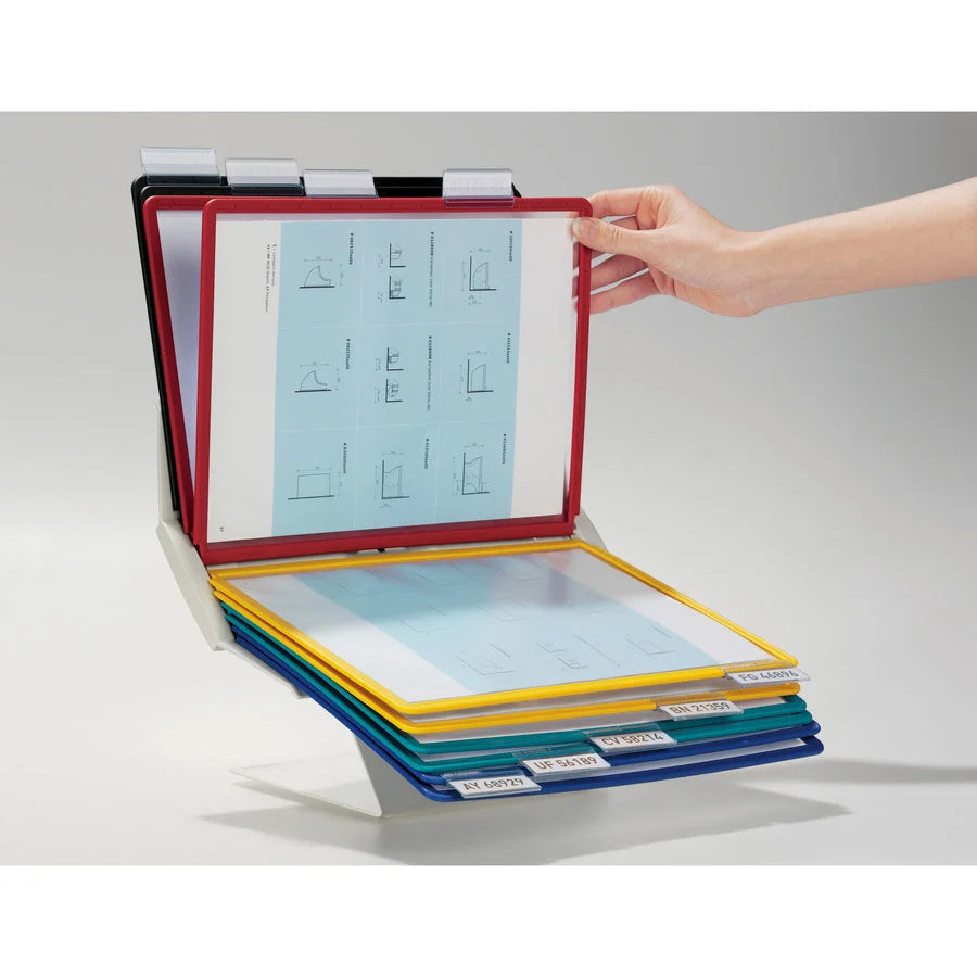 DURABLE Vario Pro Desktop Display System - 10 Panels for 8.50’’ x 11’’ Media - Catalog Racks/Reference