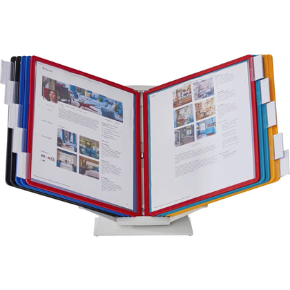 DURABLE Vario Pro Desktop Display System - 10 Panels for 8.50’’ x 11’’ Media - Catalog Racks/Reference
