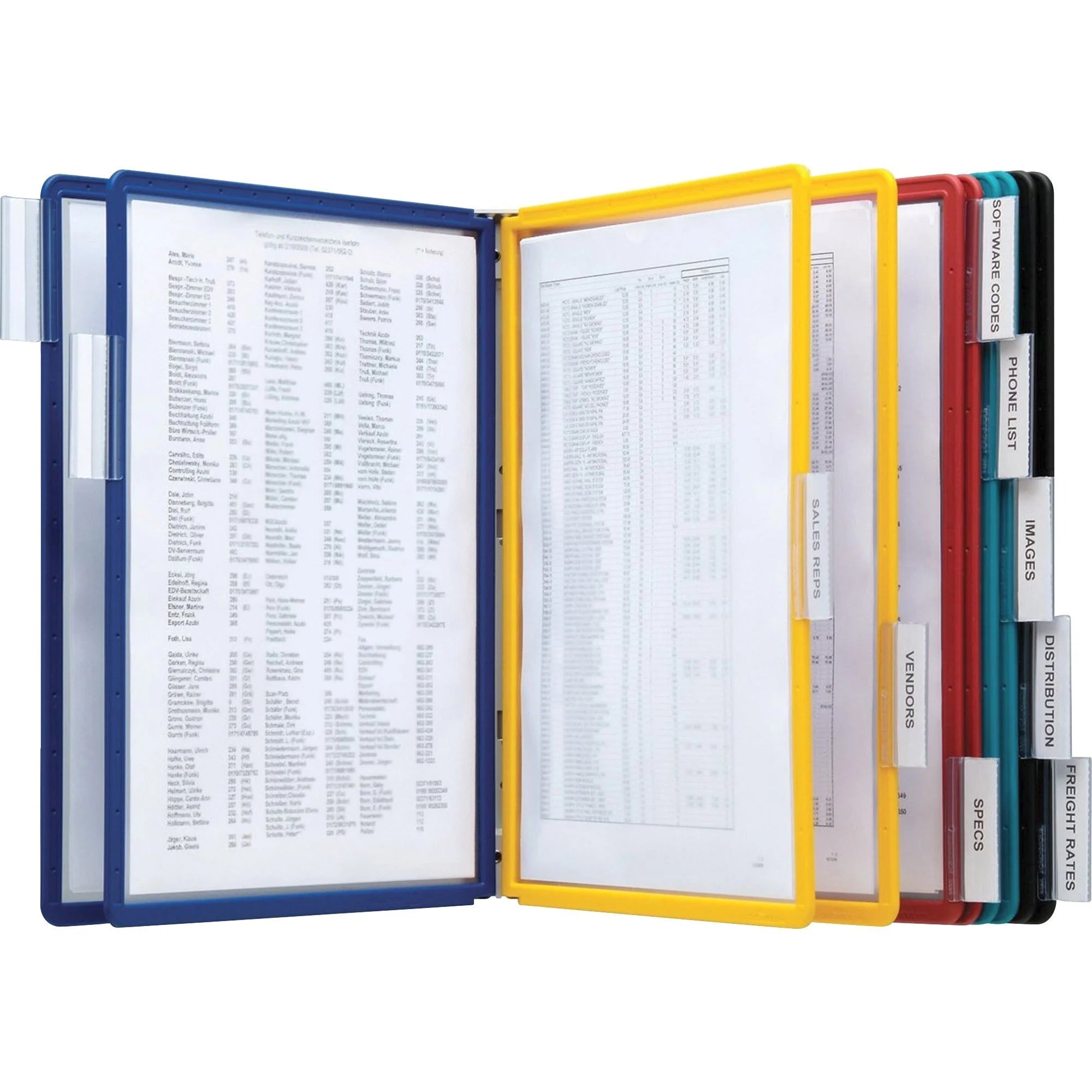 DURABLE Vario Wall Reference System: 10-Panel Metal Support for Letter 8.50’’ x 11’’ - Catalog Racks/Reference Display